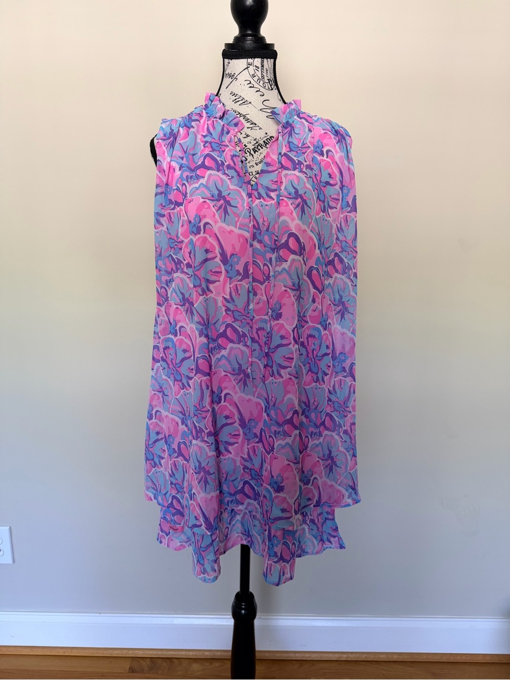 Simply Southern Pink and Purple Floral Sleeveless Shift Dress